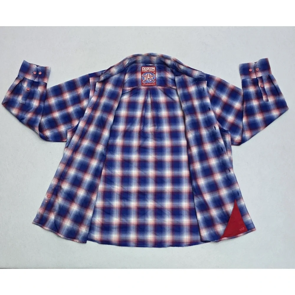 Dixon Flannel Company Glory Long Sleeve Flannel Red White Blue Mens Size 4XL - Picture 5 of 15